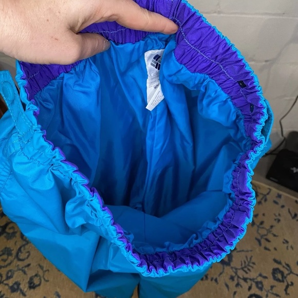 Vtg 90s Y2K Columbia Pull On Ski Snow Pants Turquoise & Purple Womens Size Large - Picture 12 of 12